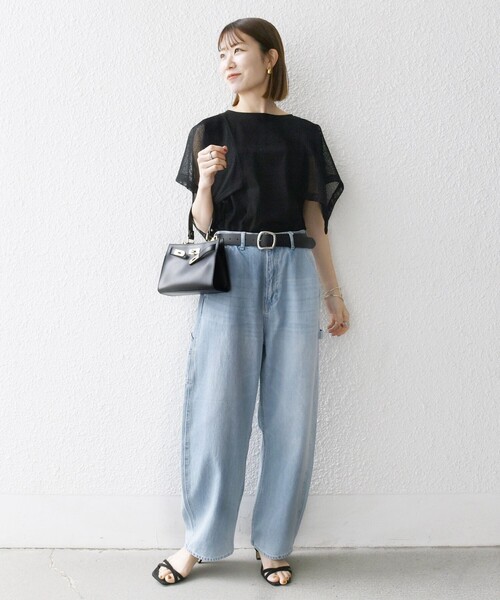 SHIPS any:〈手洗い可能〉メッシュ シアー ハンカチ スリーブ ドッキング TEE SHIPS any:〈手洗い可能〉メッシュ シアー ハンカチ スリーブ