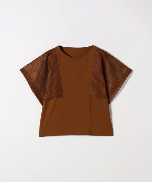 SHIPS any:〈手洗い可能〉メッシュ シアー ハンカチ スリーブ ドッキング TEE SHIPS any:〈手洗い可能〉メッシュ シアー ハンカチ スリーブ