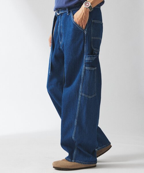【美品】DES PRES フレッシュブルーデニム ベルテッドパンツ 美品】DES PRES フレッシュブルーデニム ベルテッドパンツ