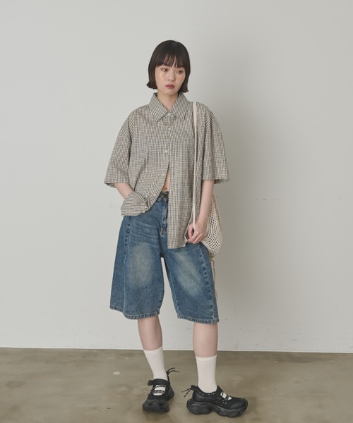 full/fill.(フルフィル)の「ボーイデニムハーフパンツ(デニムパンツ・レディース・ブルー/ライトブルー・FREE)」の16枚目の写真