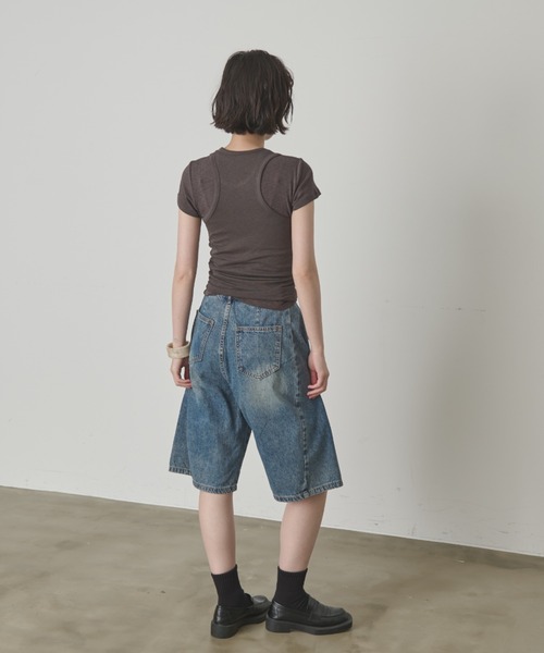 full/fill.(フルフィル)の「ボーイデニムハーフパンツ(デニムパンツ・レディース・ブルー/ライトブルー・FREE)」の22枚目の写真