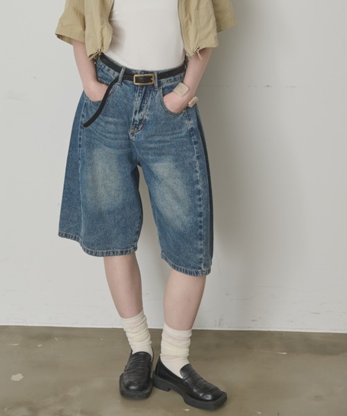 full/fill.(フルフィル)の「ボーイデニムハーフパンツ(デニムパンツ・レディース・ブルー/ライトブルー・FREE)」の14枚目の写真