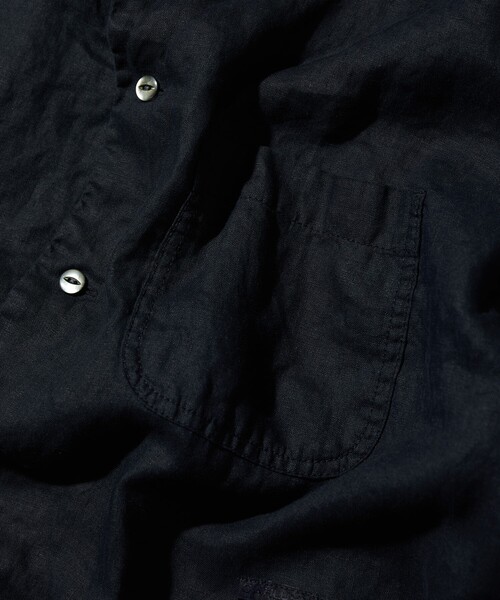 【CAHLUMN】Linen Open Collar Shirt 黒 CAHLUMN/Linen Open Collar Shirt｜Daytona Park(FREAK'S STORE