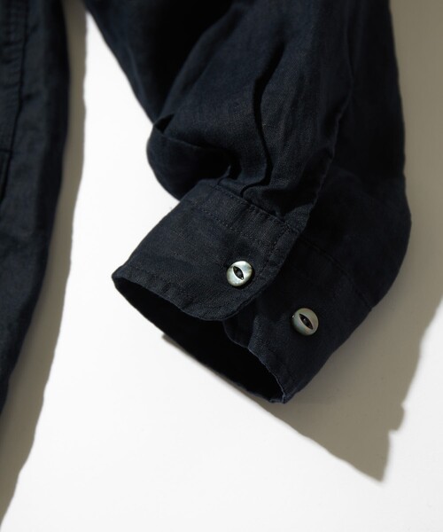 CAHLUMN/カウラム Belgium Linen Open Collar Shirt/ベルギー