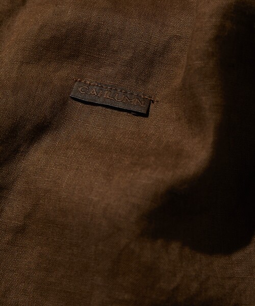 試着のみ！ CAHLUMN カウラム ベルギーリネン オープンカラーシャツ M CAHLUMN/カウラム Belgium Linen Open Collar Shirt 1.1