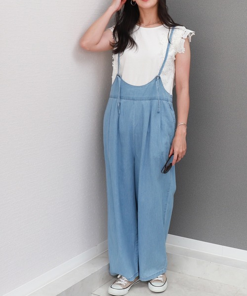 libelle more（リベル モア）の「ポケット付きデニムサロペット（サロペット/オーバーオール・レディース・ブルー/サックスブルー/ネイビー・M/L）」の21枚目の写真