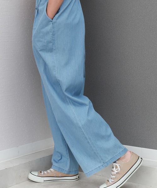 libelle more（リベル モア）の「ポケット付きデニムサロペット（サロペット/オーバーオール・レディース・ブルー/サックスブルー/ネイビー・M/L）」の5枚目の写真