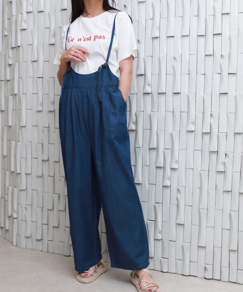 libelle more（リベル モア）の「ポケット付きデニムサロペット（サロペット/オーバーオール・レディース・ブルー/サックスブルー/ネイビー・M/L）」の6枚目の写真