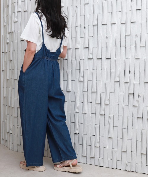 libelle more（リベル モア）の「ポケット付きデニムサロペット（サロペット/オーバーオール・レディース・ブルー/サックスブルー/ネイビー・M/L）」の7枚目の写真