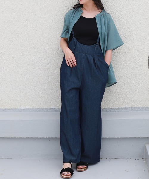 libelle more（リベル モア）の「ポケット付きデニムサロペット（サロペット/オーバーオール・レディース・ブルー/サックスブルー/ネイビー・M/L）」の16枚目の写真
