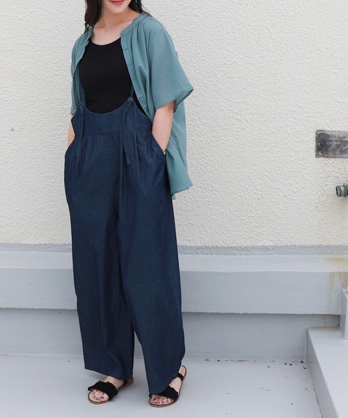 ポケット付きデニムサロペット（サロペット/オーバーオール）｜libelle
