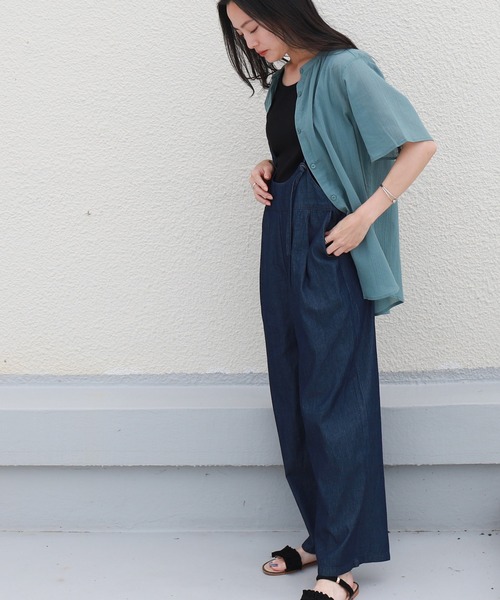 libelle more（リベル モア）の「ポケット付きデニムサロペット（サロペット/オーバーオール・レディース・ブルー/サックスブルー/ネイビー・M/L）」の18枚目の写真