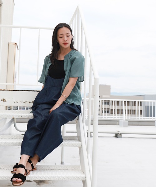 ポケット付きデニムサロペット（サロペット/オーバーオール）｜libelle