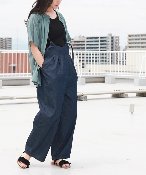 libelle more（リベル モア）の「ポケット付きデニムサロペット（サロペット/オーバーオール・レディース・ブルー/サックスブルー/ネイビー・M/L）」の13枚目の写真