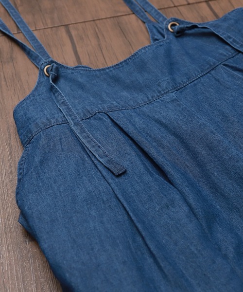 libelle more（リベル モア）の「ポケット付きデニムサロペット（サロペット/オーバーオール・レディース・ブルー/サックスブルー/ネイビー・M/L）」の12枚目の写真