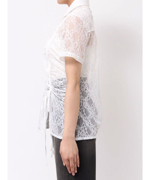 EVRIS（エヴリス）の「ドロストハーフスリーブレースシャツ（シャツ/ブラウス・レディース・ホワイト/ブルー/ブラック・FREE）」の8枚目の写真