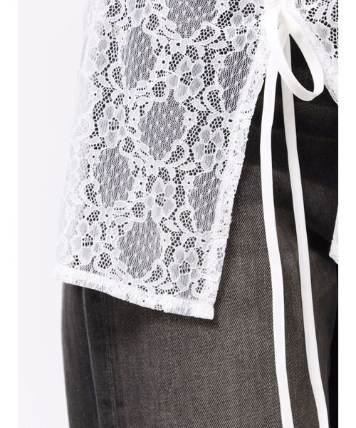 EVRIS（エヴリス）の「ドロストハーフスリーブレースシャツ（シャツ/ブラウス・レディース・ホワイト/ブルー/ブラック・FREE）」の12枚目の写真