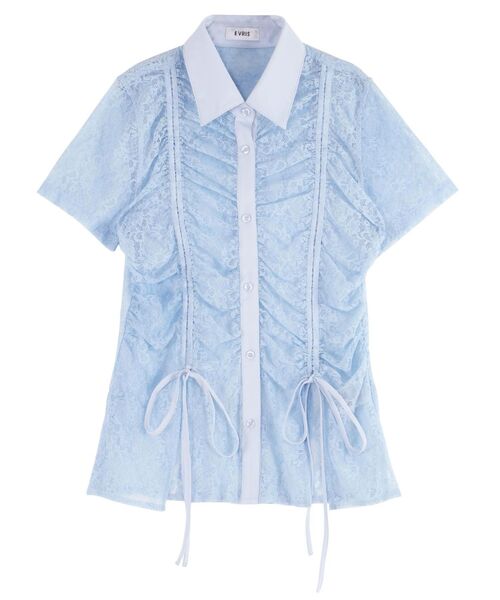 EVRIS（エヴリス）の「ドロストハーフスリーブレースシャツ（シャツ/ブラウス・レディース・ホワイト/ブルー/ブラック・FREE）」の20枚目の写真