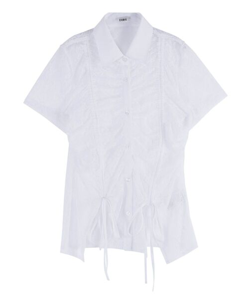 EVRIS（エヴリス）の「ドロストハーフスリーブレースシャツ（シャツ/ブラウス・レディース・ホワイト/ブルー/ブラック・FREE）」の21枚目の写真
