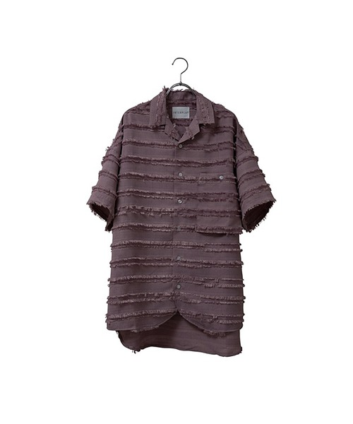 INTERPLAY(インタープレイ)の「【INTERPLAY】Open Collar S/S Over Size Shirt【3:Fringe】(シャツ/ブラウス・メンズ・スモークピンク/ブラック/アイボリー・FREE)」の5枚目の写真