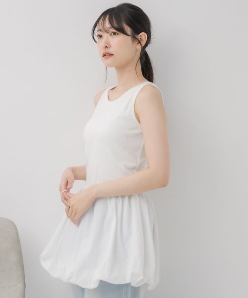 RETRO GIRL(レトロガール)の「カップ付アソートレイヤードタンク(Tシャツ/カットソー・レディース・ブラック/オフホワイト・FREE)」の8枚目の写真