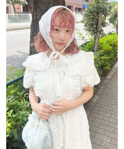 merry jenny(メリージェニー)の「flowerジャガードヘッドドレス(その他ヘアアクセサリー・レディース・ブルー/オフホワイト/ブラック・FREE)」の12枚目の写真