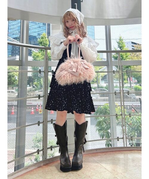 merry jenny(メリージェニー)の「flowerジャガードヘッドドレス(その他ヘアアクセサリー・レディース・ブルー/オフホワイト/ブラック・FREE)」の9枚目の写真