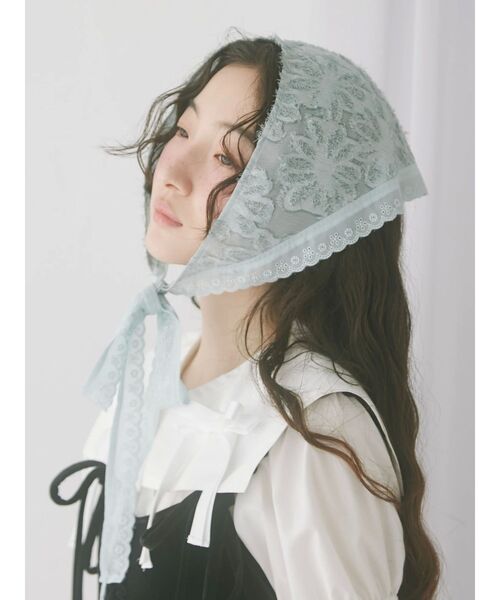 merry jenny(メリージェニー)の「flowerジャガードヘッドドレス(その他ヘアアクセサリー・レディース・ブルー/オフホワイト/ブラック・FREE)」の22枚目の写真