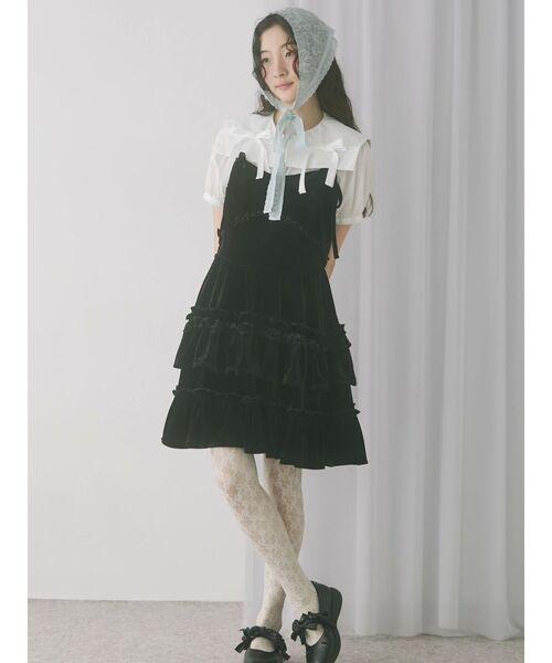 merry jenny(メリージェニー)の「flowerジャガードヘッドドレス(その他ヘアアクセサリー・レディース・ブルー/オフホワイト/ブラック・FREE)」の21枚目の写真