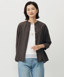 【洗える・速乾・接触冷感】リライムライトローン バックフレア ブラウス