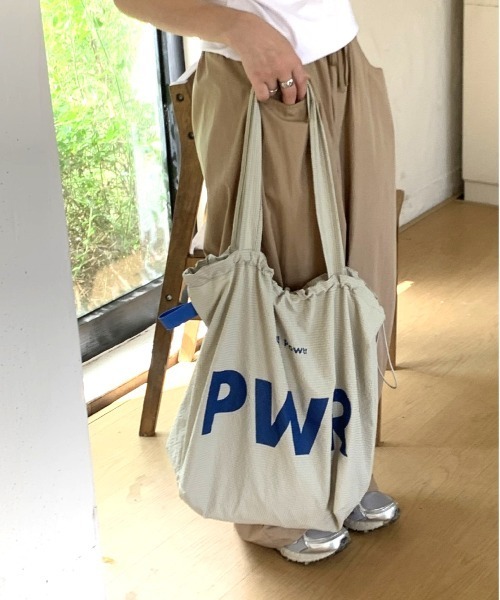 セール】PWRロゴ ドローストリング シャカシャカ トートバッグ