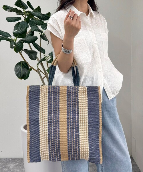 fredy emue(フレディエミュ)の「【TARANGO/タランゴ】 ジュートフラットトートバッグ(トートバッグ・レディース・ブラック系その他3/ブルー系その他3/マルチ/ピンク系その他・FREE)」の3枚目の写真