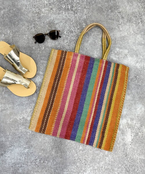 fredy emue(フレディエミュ)の「【TARANGO/タランゴ】 ジュートフラットトートバッグ(トートバッグ・レディース・ブラック系その他3/ブルー系その他3/マルチ/ピンク系その他・FREE)」の5枚目の写真