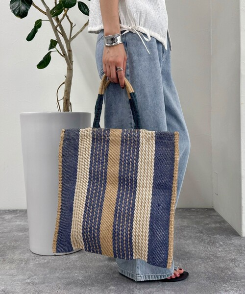 fredy emue(フレディエミュ)の「【TARANGO/タランゴ】 ジュートフラットトートバッグ(トートバッグ・レディース・ブラック系その他3/ブルー系その他3/マルチ/ピンク系その他・FREE)」の7枚目の写真