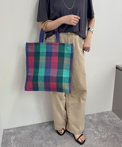 fredy emue(フレディエミュ)の「【TARANGO/タランゴ】 ジュートフラットトートバッグ(トートバッグ・レディース・ブラック系その他3/ブルー系その他3/マルチ/ピンク系その他・FREE)」の9枚目の写真