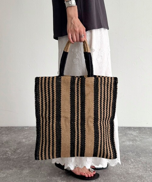 fredy emue(フレディエミュ)の「【TARANGO/タランゴ】 ジュートフラットトートバッグ(トートバッグ・レディース・ブラック系その他3/ブルー系その他3/マルチ/ピンク系その他・FREE)」の10枚目の写真