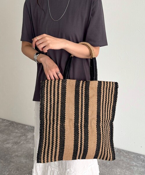 fredy emue(フレディエミュ)の「【TARANGO/タランゴ】 ジュートフラットトートバッグ(トートバッグ・レディース・ブラック系その他3/ブルー系その他3/マルチ/ピンク系その他・FREE)」の11枚目の写真