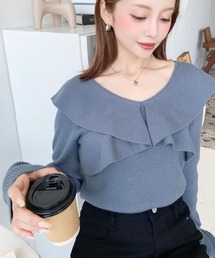 トップス（ブルー・ネイビー/青色系・フリル）ファッション通販 - ZOZOTOWN