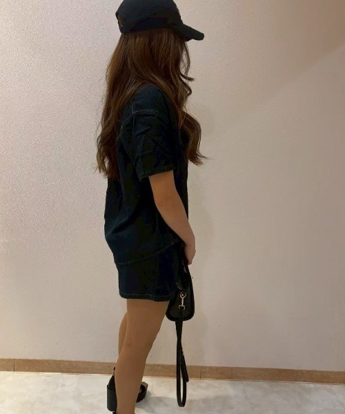 LETee(レティー)の「デニムサマージャケット&ラップスカート風ショートパンツ(セットアップ・レディース・ブルー/サックスブルー・FREE)」の16枚目の写真