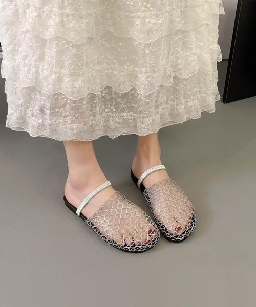 aimoha(アイモハ)の「メッシュサンダル (SS)(サンダル・レディース・シルバー/ブラック・23.5cm/24.5cm/23.0cm/24.0cm/25.0cm)」の2枚目の写真