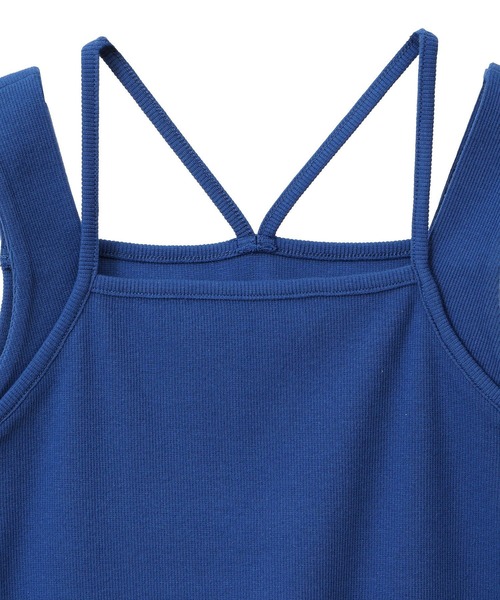 earth music&ecology（アースミュージックアンドエコロジー）の「レイヤードカットタンクトップ（タンクトップ・レディース・オフホワイト/ブルー/ブラック/ライトグレー・S/M）」の15枚目の写真