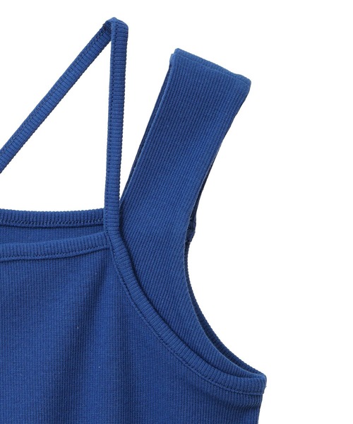 earth music&ecology（アースミュージックアンドエコロジー）の「レイヤードカットタンクトップ（タンクトップ・レディース・オフホワイト/ブルー/ブラック/ライトグレー・S/M）」の16枚目の写真