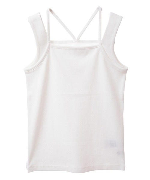 earth music&ecology（アースミュージックアンドエコロジー）の「レイヤードカットタンクトップ（タンクトップ・レディース・オフホワイト/ブルー/ブラック/ライトグレー・S/M）」の20枚目の写真