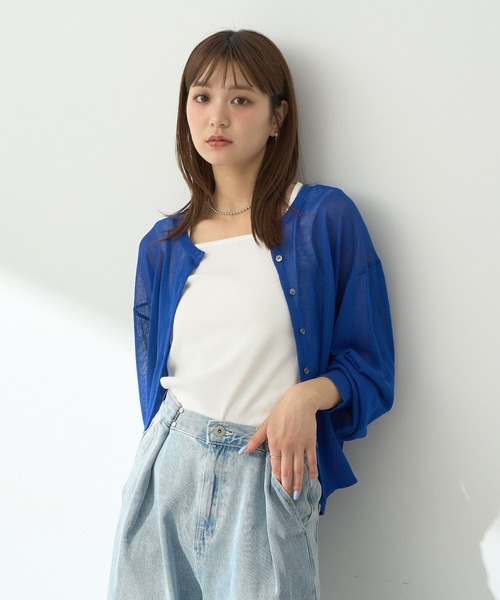 earth music&ecology（アースミュージックアンドエコロジー）の「レイヤードカットタンクトップ（タンクトップ・レディース・オフホワイト/ブルー/ブラック/ライトグレー・S/M）」の8枚目の写真