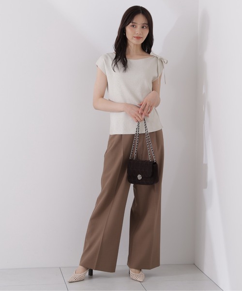 PROPORTION BODY DRESSING（プロポーションボディドレッシング）の「ベーシックワイドパンツ / 1215230700（その他パンツ・レディース・オフホワイト/ブラウン・MEDIUM/SMALL/P/S）」の2枚目の写真