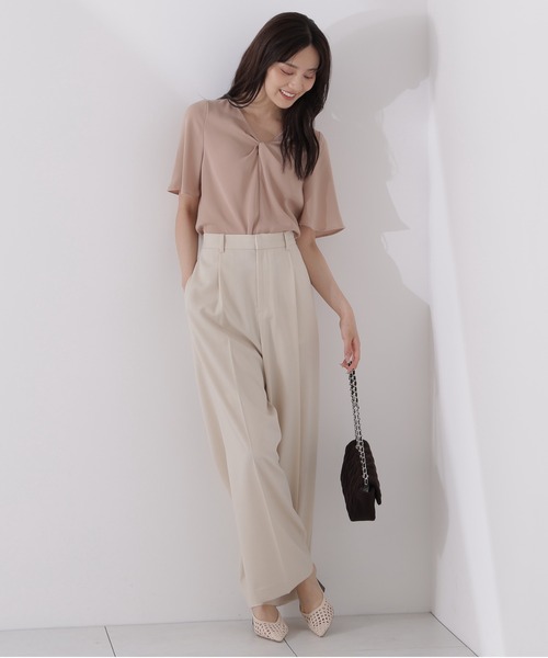 PROPORTION BODY DRESSING（プロポーションボディドレッシング）の「ベーシックワイドパンツ / 1215230700（その他パンツ・レディース・オフホワイト/ブラウン・MEDIUM/SMALL/P/S）」の3枚目の写真