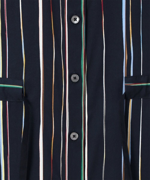 Paul Smith（ポールスミス）の「ウィメンズ "Signature Pinstripe" シャツワンピース / 255005 665D（ワンピース・レディース・オリーブ/ネイビー・38/40）」の7枚目の写真