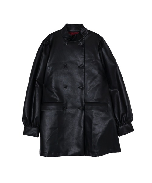 フェイクレザーAラインジャケット（その他アウター）｜jouetie