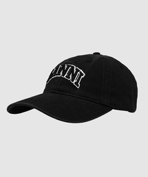 GANNI(Kj[)Washed Cotton Canvas Cap Emb(Lbv)