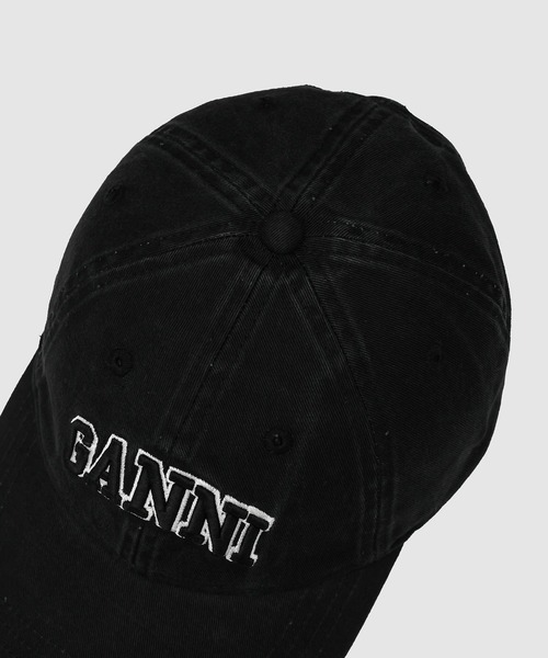 GANNI(ガニー)の「Washed Cotton Canvas Cap Emb(キャップ・レディース・ブラック・ONE SIZE)」の4枚目の写真